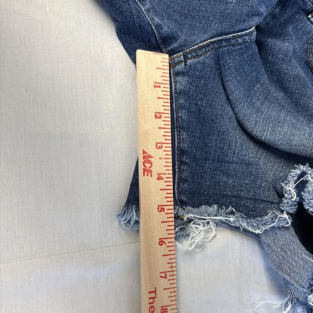 LOFT Frayed Denim Shorts Womens 8/29 Blue Mid Rise Cut-Off 5-Pocket